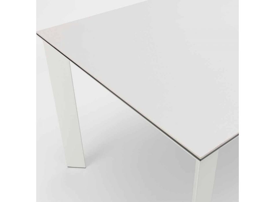 Utdragbar designbord med vit keramikplatta, Nosate Viadurini