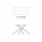 Utbyggbar keramisk glas design bord tillverkad i Italien, Dionigi Viadurini