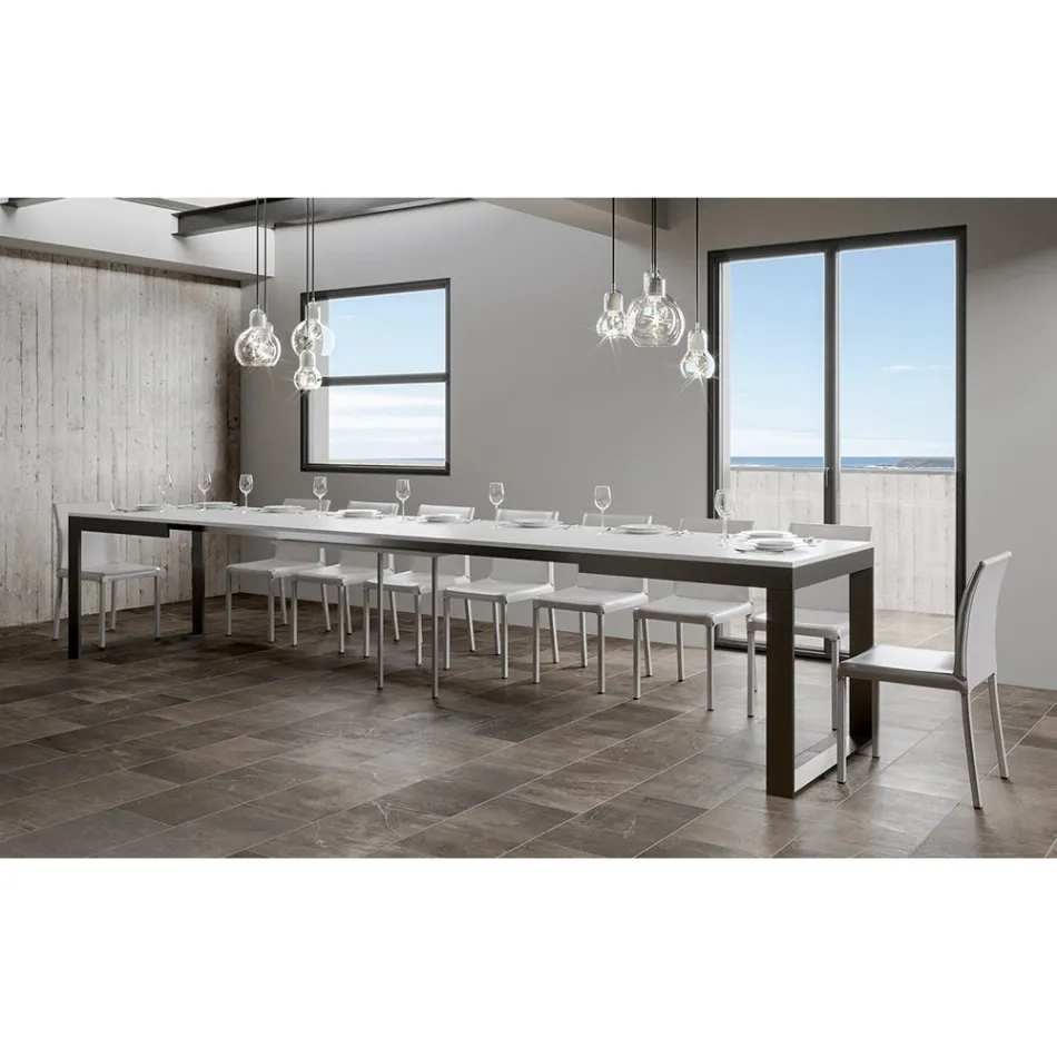 Utdragbart bord av modern design i melaminträ - Badesi Viadurini