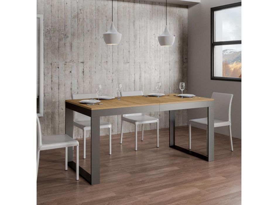 Utdragbart bord av modern design i melaminträ - Badesi Viadurini