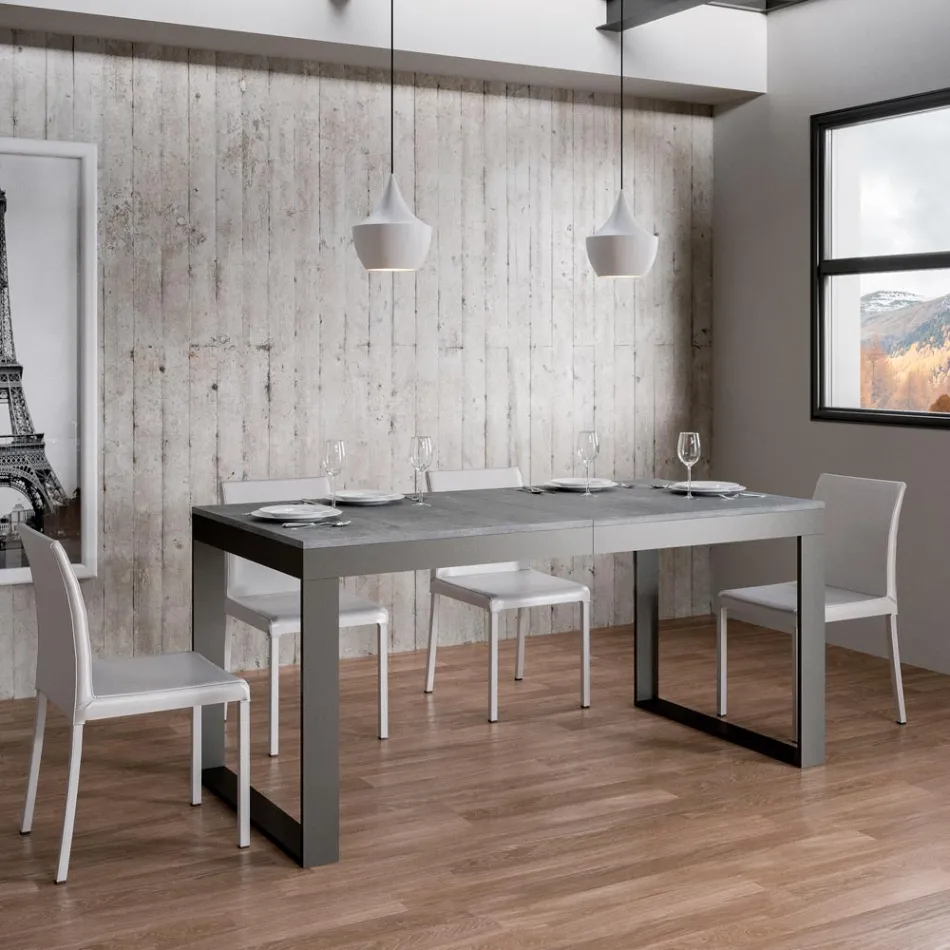 Utdragbart bord av modern design i melaminträ - Badesi Viadurini