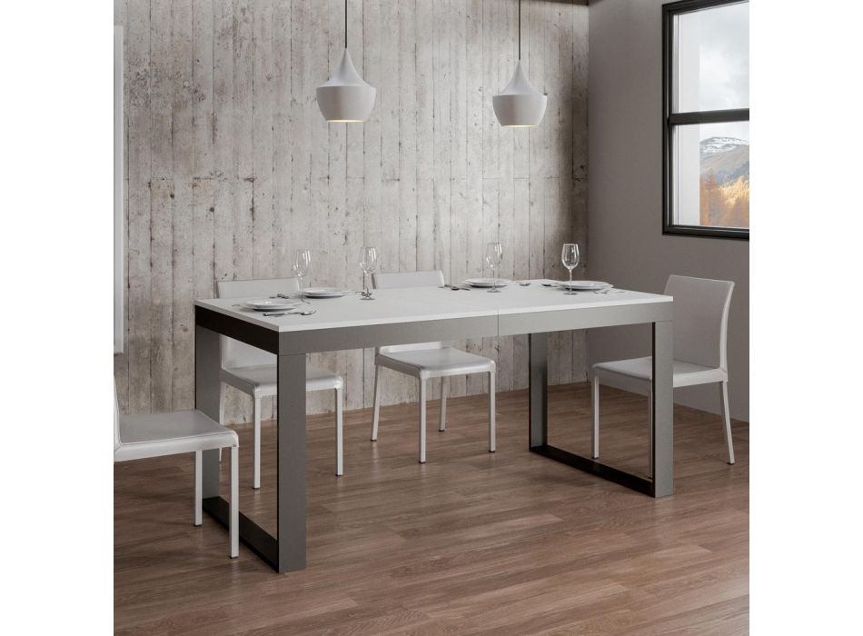 Utdragbart bord av modern design i melaminträ - Badesi Viadurini