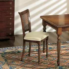 Utdragbart bord och 2 stolar i patinerad valnöt Tillverkad i Italien - Biotite Viadurini