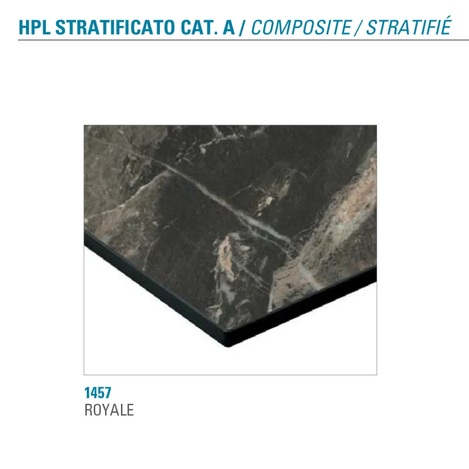 Utdragbart bord upp till 180 cm Runt laminerat Hpl Tillverkat i Italien - Bastiano Viadurini