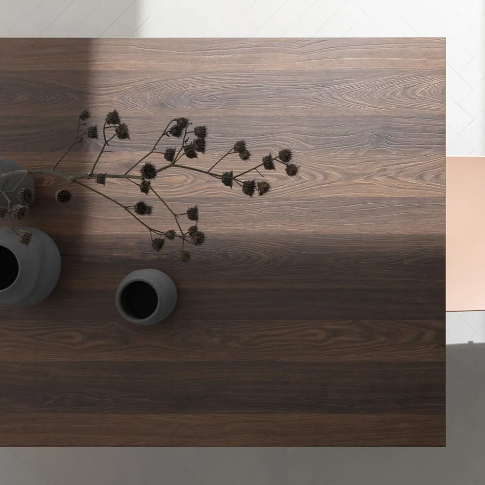 Utdragbart bord Upp till 238 cm Moka Metal och Hpl Tillverkat i Italien - Pablito Viadurini