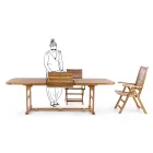 Utdragbart trädgårdsbord i trä upp till 240 cm, från Design - Roxen Viadurini