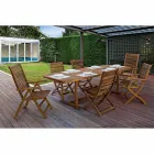 Utdragbart trädgårdsbord i trä upp till 240 cm, från Design - Roxen Viadurini