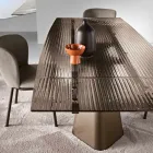 Utdragbart bord upp till 240 cm i klart ribbat glas Tillverkat i Italien - Talete Viadurini