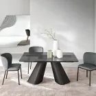 Utdragbart bord upp till 240 cm i klart ribbat glas Tillverkat i Italien - Talete Viadurini
