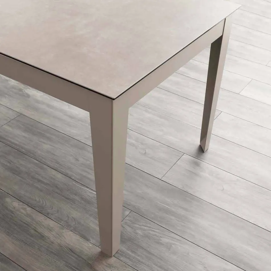 Utdragbart bord upp till 380 cm in vitro keramik och Cagliari metall Viadurini