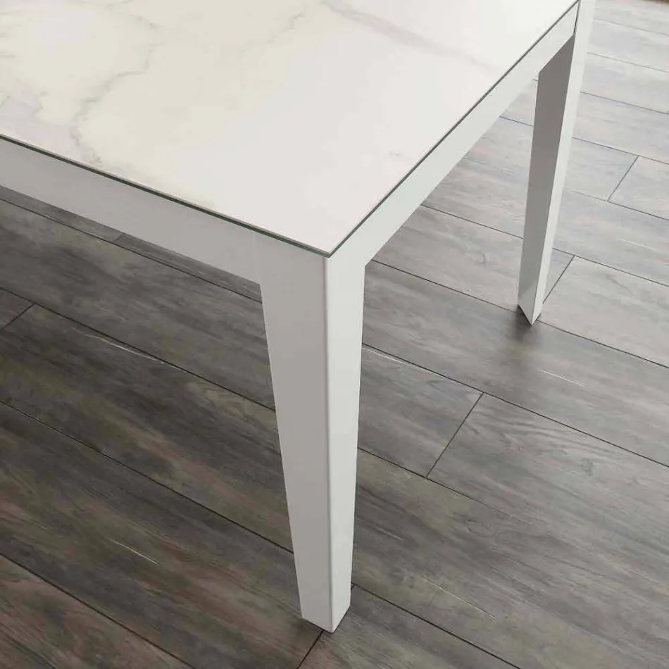 Utdragbart bord upp till 380 cm in vitro keramik och Cagliari metall Viadurini