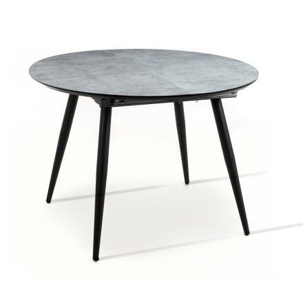 Utdragbart bord upp till 150 cm med melaminskiva och metallunderrede - Iberia Viadurini