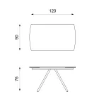 Utdragbart bord upp till 180 cm i keramik på glas och metall - Lozzolo Viadurini