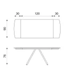 Utdragbart bord upp till 180 cm i keramik på glas och metall - Lozzolo Viadurini