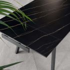 Utdragbart bord upp till 200 cm i Marble Effect Sinter Stone - Ananas Viadurini
