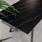 Utdragbart bord upp till 200 cm i Marble Effect Sinter Stone - Ananas Viadurini