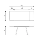 Utdragbart bord upp till 200 cm i Marble Effect Sinter Stone - Ananas Viadurini