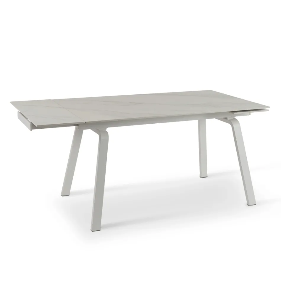 Utdragbart bord upp till 200 cm i Marble Effect Sinter Stone - Ananas Viadurini