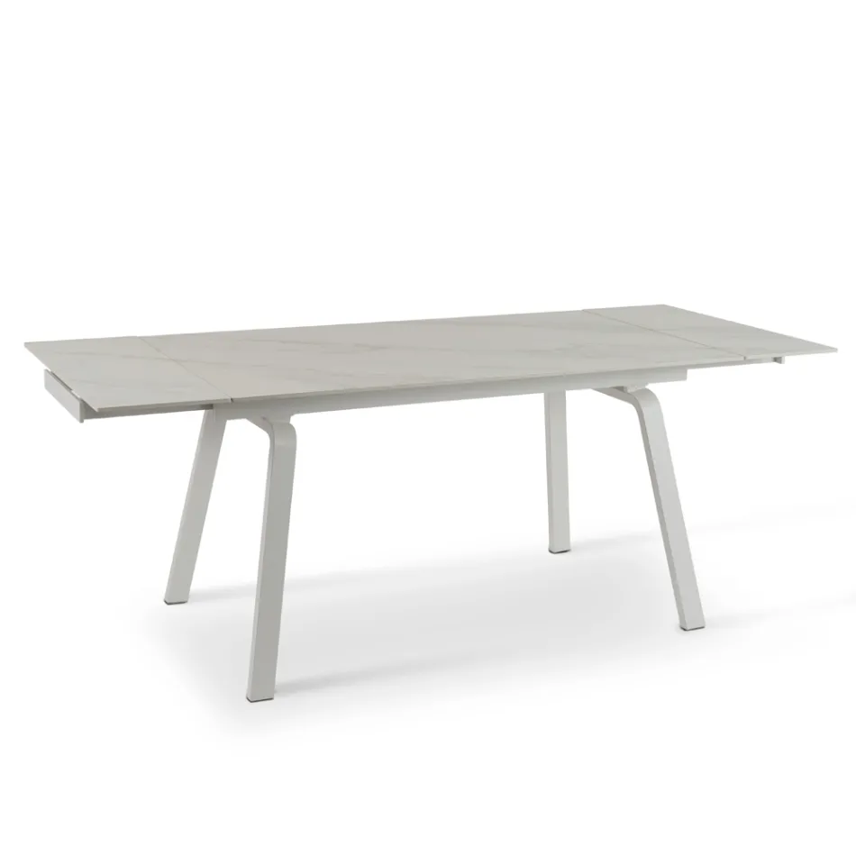 Utdragbart bord upp till 200 cm i Marble Effect Sinter Stone - Ananas Viadurini