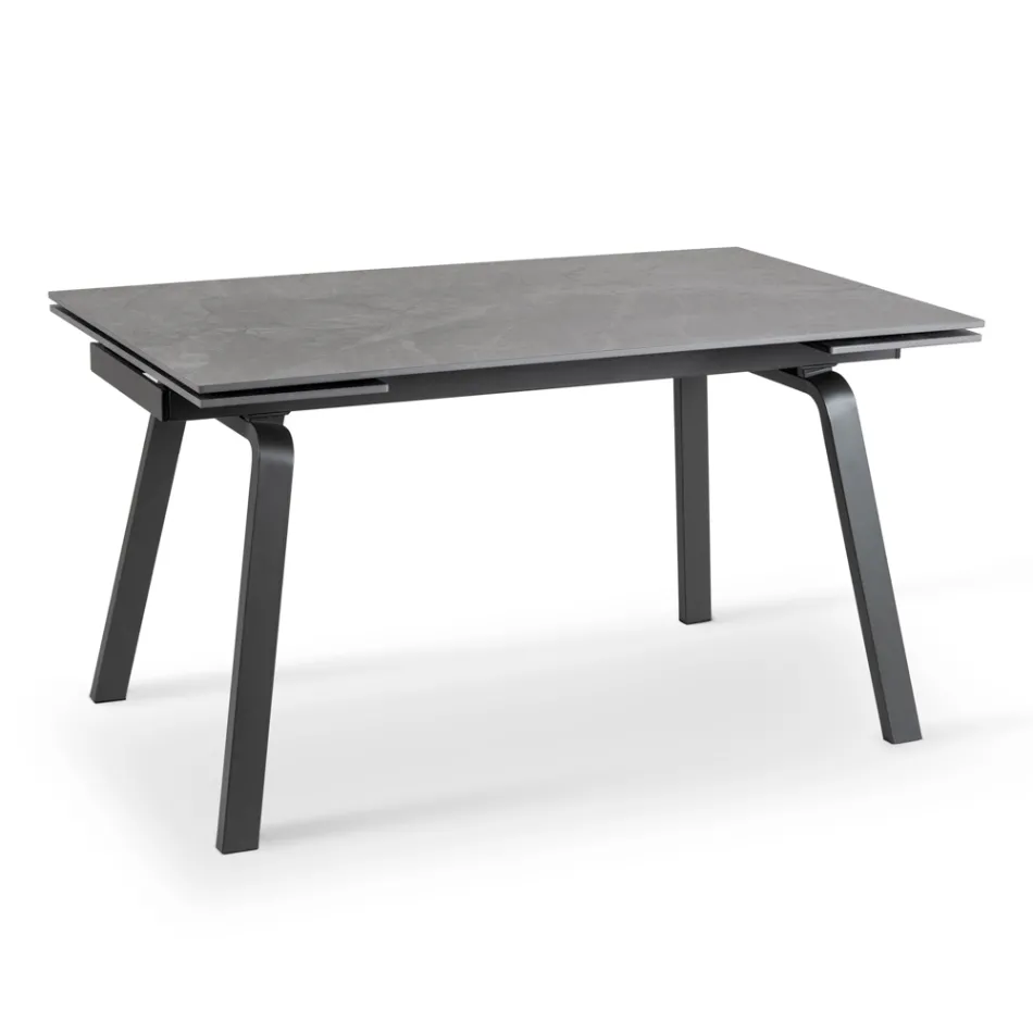 Utdragbart bord upp till 200 cm i Marble Effect Sinter Stone - Ananas Viadurini