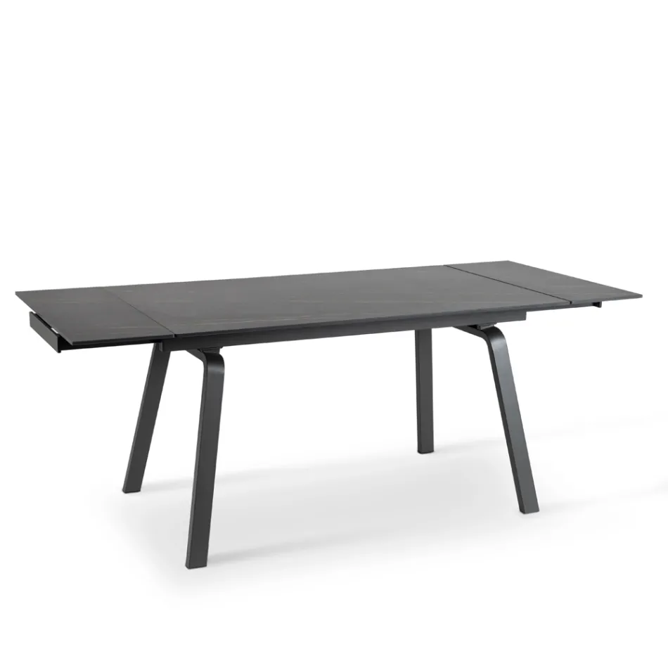 Utdragbart bord upp till 200 cm i Marble Effect Sinter Stone - Ananas Viadurini