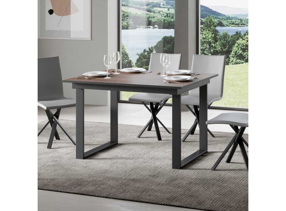 Utdragbart bord upp till 220 cm i trä och järn Tillverkat i Italien - Nuvola Viadurini