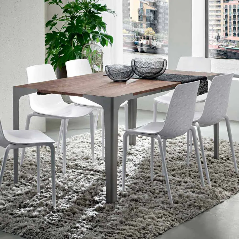 Utdragbart bord Upp till 222 cm i Hpl Wood Effect Made in Italy - Vulcano Viadurini