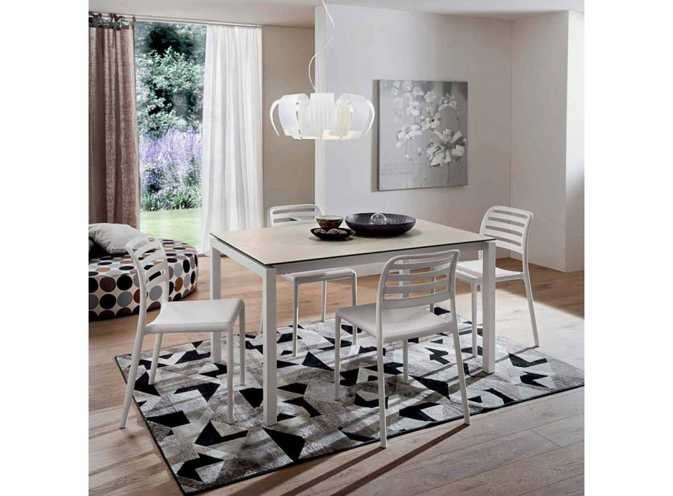 Utdragbart bord Upp till 238 cm i laminat och metall tillverkat i Italien - Remigio Viadurini