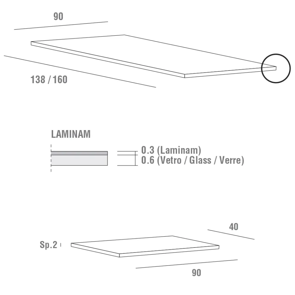 Utdragbart bord upp till 240 cm med laminamskiva Made in Italy - maltesiska Viadurini