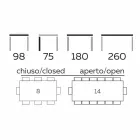 Utdragbart bord Upp till 260 cm i stengods, marmor och trä tillverkat i Italien - Malita Viadurini