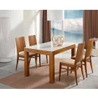 Utdragbart bord upp till 270 cm i glas- och askträ Tillverkat i Italien - Homer Viadurini