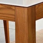 Utdragbart bord upp till 270 cm i glas- och askträ Tillverkat i Italien - Homer Viadurini