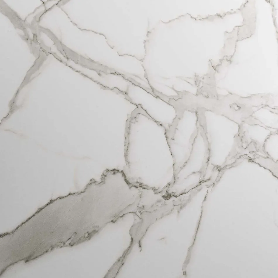 Utdragbart bord Upp till 280 cm i stål och matt keramiskt glas - Viterbo Viadurini