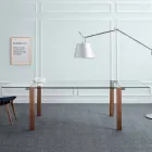 Utdragbart bord Upp till 280 cm i genomskinligt glas tillverkat i Italien - Sopot Viadurini