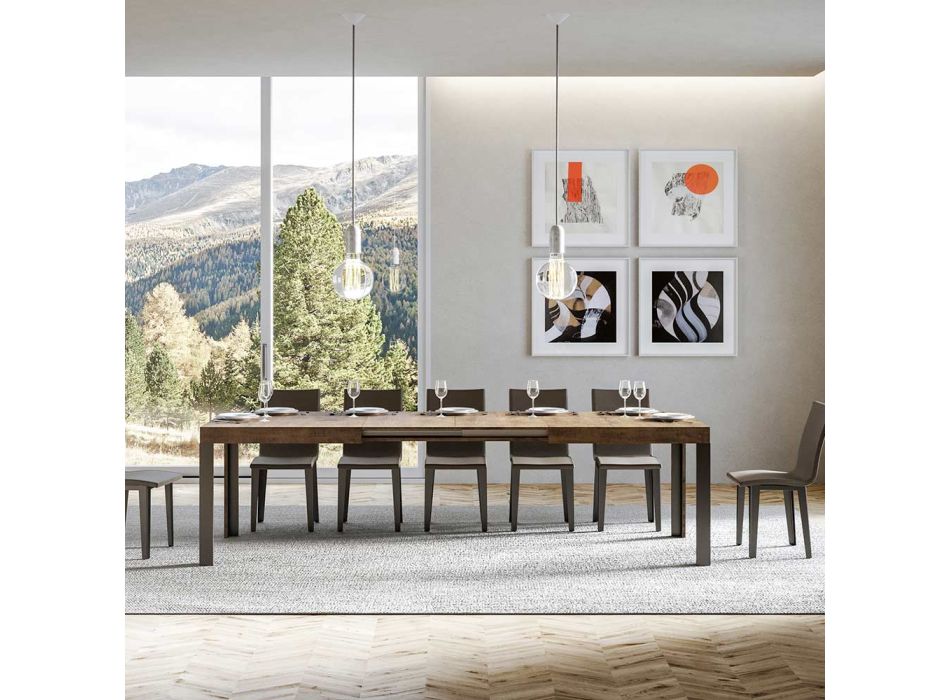 Utdragbart bord upp till 284 cm i trä och järn Made in Italy - Ocean Viadurini