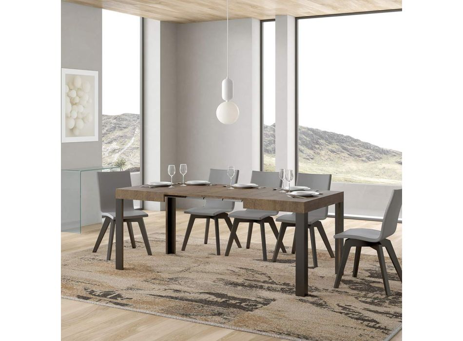 Utdragbart bord upp till 284 cm i trä och järn Tillverkat i Italien - Ocean Viadurini