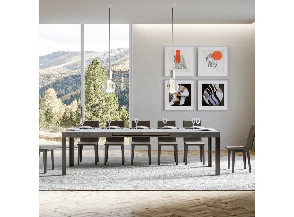 Utdragbart bord upp till 284 cm i trä och järn Made in Italy - Ocean Viadurini