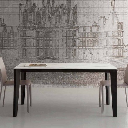 Utdragbart bord upp till 290 cm i glaskeramik Tillverkad i Italien - Polonio Viadurini