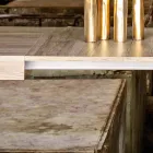 Tabell utdrag upp till 300 cm modern design melamin Oky Viadurini