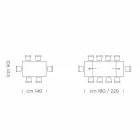 Utdragbart bord upp till 300 cm i Fenix och stål tillverkat i Italien - Settimmio Viadurini