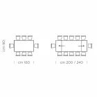 Utdragbart bord upp till 300 cm i Fenix och stål tillverkat i Italien - Settimmio Viadurini