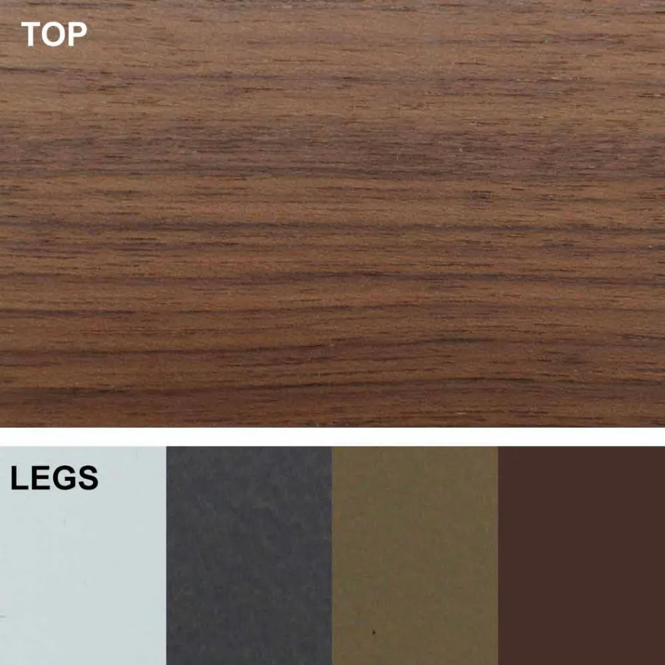 Utdragbart bord upp till 300 cm i trä och stål Tillverkat i Italien - Settimmio Viadurini