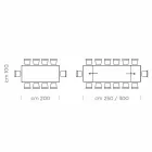 Utdragbart bord upp till 300 cm i trä och stål Tillverkat i Italien - Settimmio Viadurini