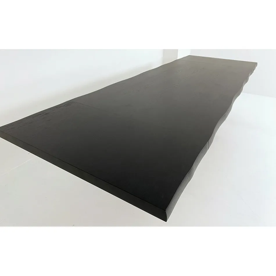 Utdragbart bord upp till 300 cm i fanerat trä och glas - riv Viadurini