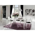 Utdragbart bord upp till 350 cm i glansvit Tanganika valnöt, Leomas Viadurini