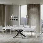 Utdragbart bord upp till 440 cm i antracitjärn och trä Tillverkat i Italien - Graffo Viadurini