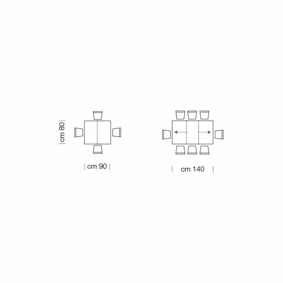 Utdragbart bord upp till 470 cm i Made in Italy fanerat trä – Gordito Viadurini