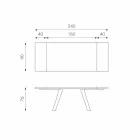 Utdragbar ekfanerbord och Travis svart metall Viadurini