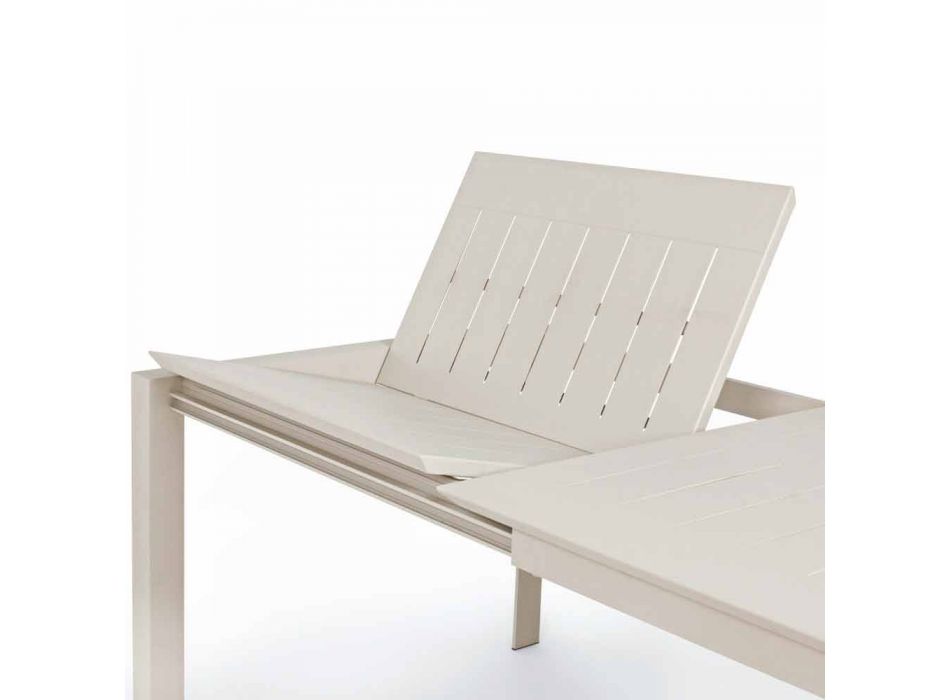 Utdragbart bord i modern design av aluminium för utomhushemsk känsla - Casper Viadurini