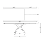 Utdragbart bord i polerad Calacatta Black Ceramic Starlit - Balia Viadurini